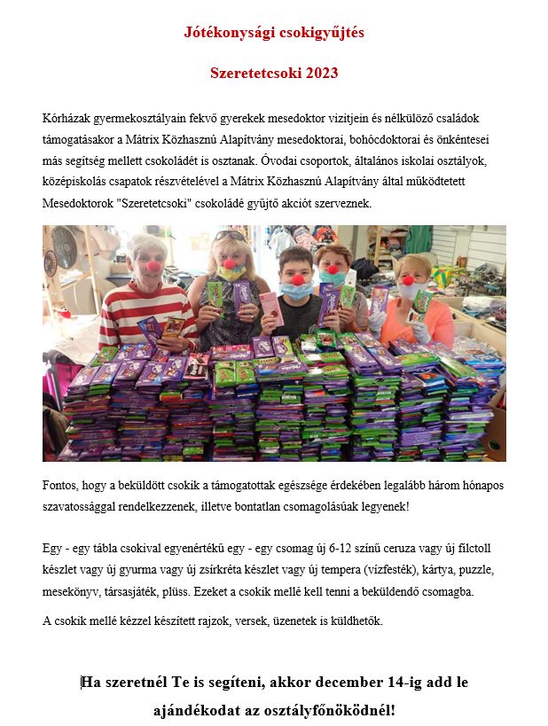 2023 november jotekonysagi csokigyujtes